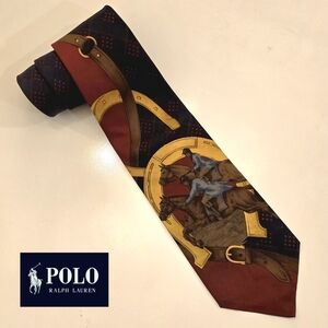 PRICE DROP ‼️POLO by Ralph Lauren Equestrian Tie - Burgundy and Gold